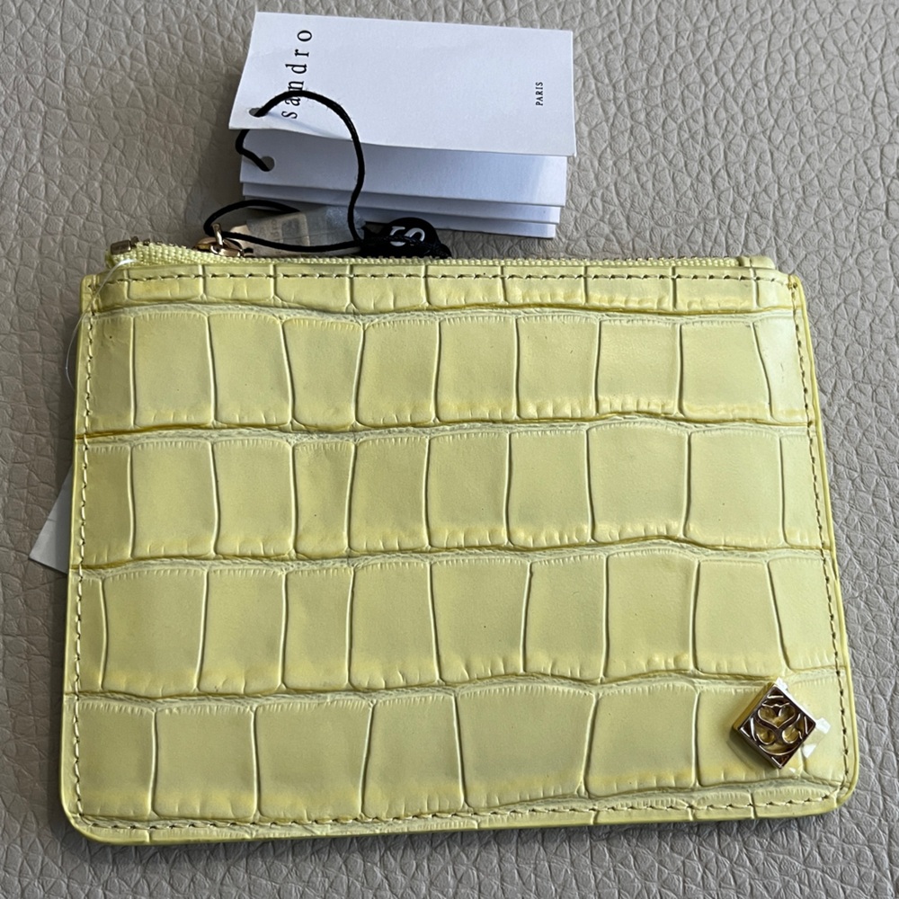 NWT - Sandro Leather Flat Purse